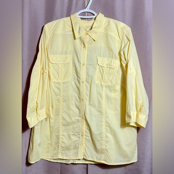 Sonoma 1X Yellow Button Down Shirt GUC Momcore Minimalist - Picture 1 of 7
